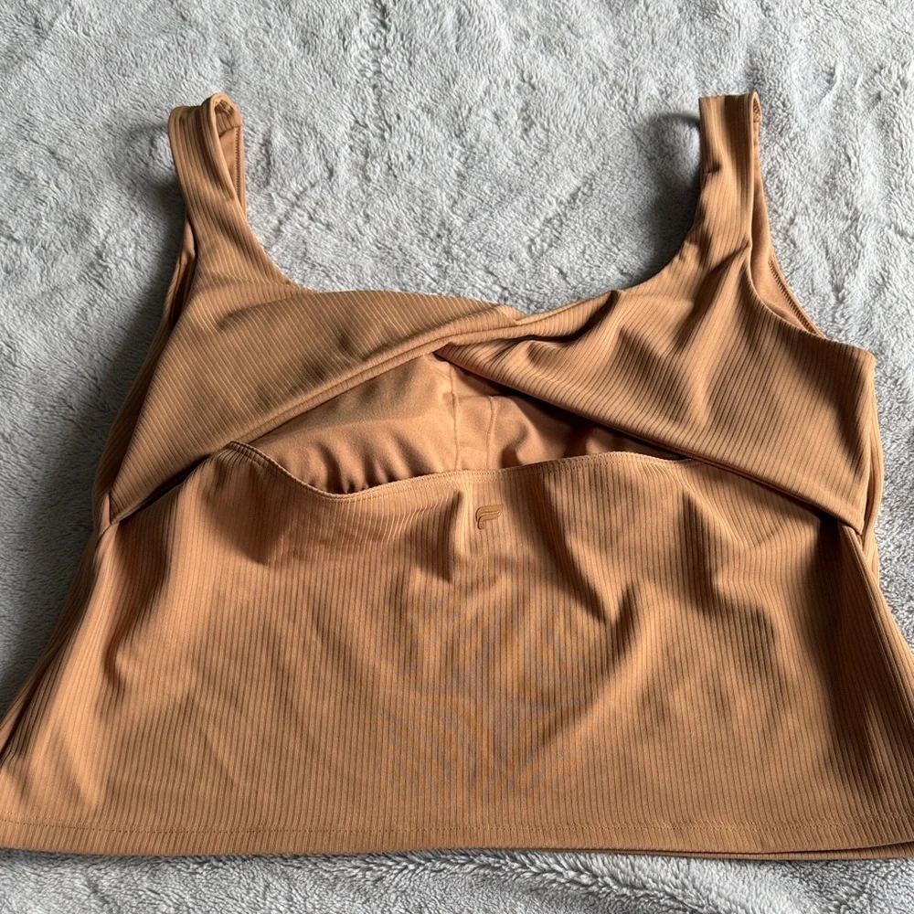 Fabletics Tan Ribbed Tank Top - Picture 2 of 4
